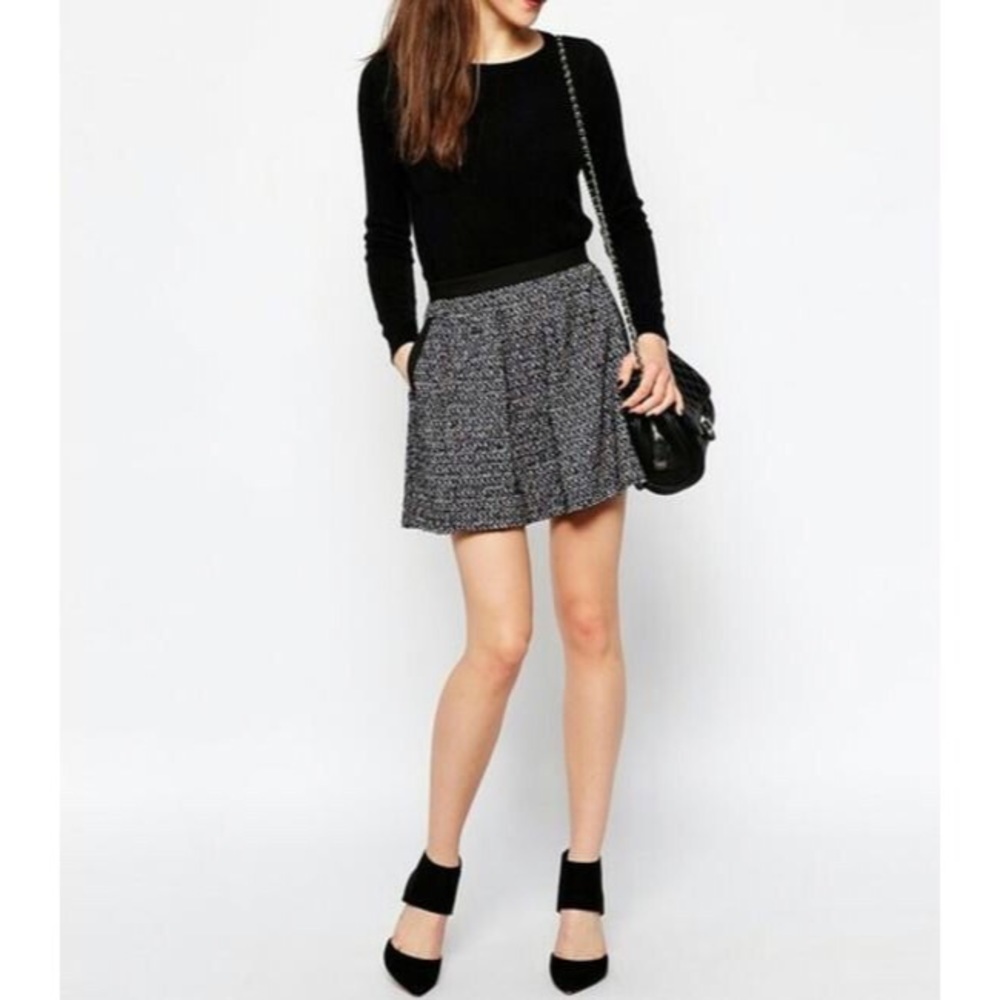French connection Malik Mohair Flared Mini Skirt